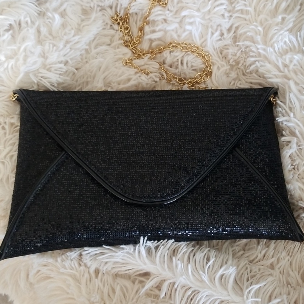 Black shimmer clutch